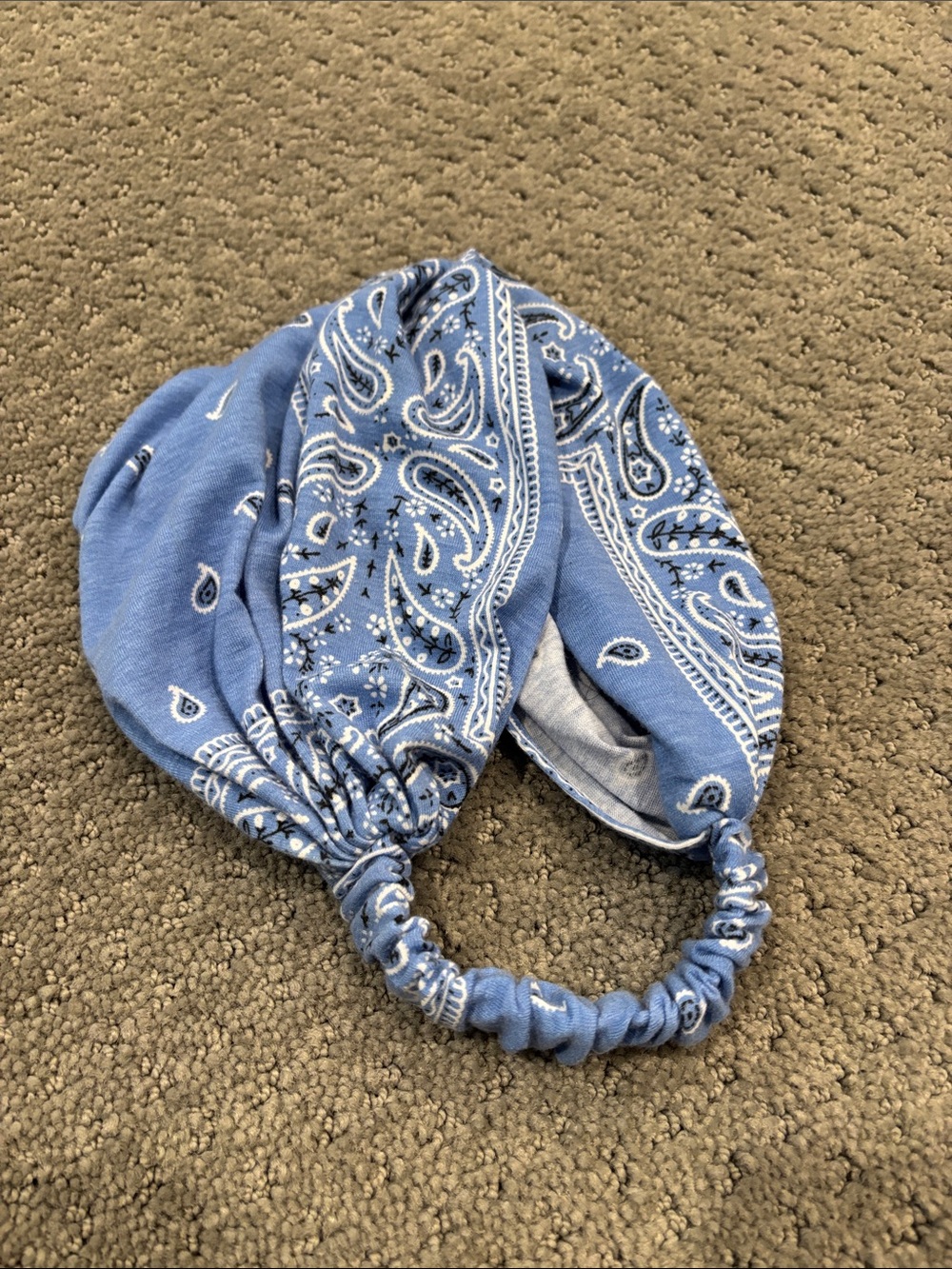 Blue Paisley Bandana Headband